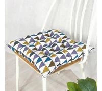 Galette de Chaise Imprimé à Triangles Coloré 45x45x6cm