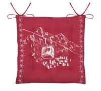 Galette de chaise inspiration montagne télécabine Rouge 38x38 cm