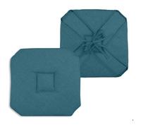 Galette de chaise italienne et unie Turquoise 40x40 cm