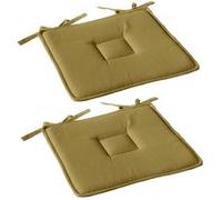 Galette de chaise - Lot de 2 - Toilinux - Coton - 40x40x2,5 cm - Vert Vert