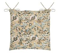 Galette de chaise motif floral élégant Jaune moutarde 38x38 cm