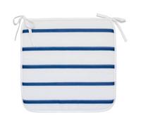Atmosphera – Galette de chaise Oceania 39x39 cm rayée bleu et blanc