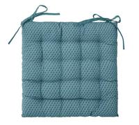 Atmosphera Créateur d'intérieur – Galette de chaise Otto – Coton – 38x38 cm – Bleu canard