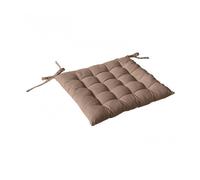 Enjoy Home, Galette de Chaise piquée, Marron Vison, carré 38x38cm, 100% Coton, Attache par Nouettes, Idéal pour Une Assise Confortable, Collection Panama