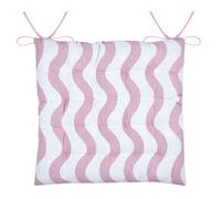 Galette de chaise polycoton matelassée ondulations Rose 38x38 cm