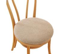 Galette de Chaise Rond 30/35/40/45/50cm, Coussin de Chaise Velours, Lavable de Coussin Chaise, Coussin Exterieur, Coussin Chaise Epais Tatami, pour Intérieur Extérieur Jardin(Khaki,Diameter: 40cm)