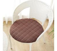 Galette de Chaise Rond 30/35/40/45/50cm, Coussin de Chaise Velours, Lavable de Coussin Chaise, Coussin Exterieur, Coussin Chaise Epais Tatami, pour Intérieur Extérieur Jardin(Brown,Diameter: 30CM)