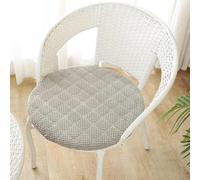 Galette de Chaise Rond 30/35/40/45/50cm, Coussin de Chaise Velours, Lavable de Coussin Chaise, Coussin Exterieur, Coussin Chaise Epais Tatami, pour Intérieur Extérieur Jardin(Light Gray,Diameter: 35CM