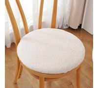 Galette de Chaise Rond 50 CM, Doux et Respirant Rond Coussins de Chaise avec Fermeture éclair, Lavables et Antidérapantes, Coussins pour Chaises de Jardin Salle à Manger, Cuisine, Bureau, Blanc