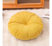 Galette de Chaise Rond, Coussin Chaise Epais Tatami, Rembourré Coussin D'assise pour Enfant Bureau Jardin Intérieur Extérieur Décoration (Yellow,45 * 45cm)