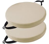 Galette de Chaise Rond en Cuir PU Imperméable - Coussin de Siège Antidérapant et Détachable - Mousse Mémoire 30/35/40/50cm - Usage Intérieur/Extérieur Bureau,Cuisine,Jardin,Salon(Color 5,2pcs 40x40x5c