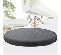 Galette De Chaise Ronde, Coussin Rond pour 30-60cm DiamèTre Chaise, Galette De Chaise Dehoussable Lavable, Coussins De Chaises D'Interieur Mousse à MéMoire De Forme (Gris Foncé,35x35x3.5cm 6PCS)