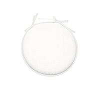 - Galette de chaise ronde en polyester blanc - 40 x 40 cm