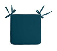 Galette de chaise unie aux multiples couleurs Bleu Canard 38x38 cm