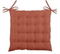 Galette de chaise unie en 16 points Terracotta 40x40 cm