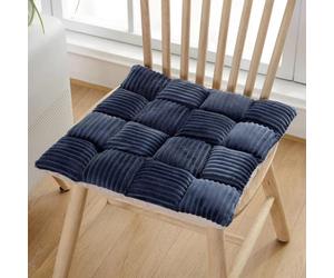 Galette de Chaise Velours Bleue Minuit