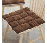 Galette de Chaise Velours Marron Chocolat