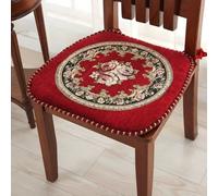Galette de Chaise Vintage Baroque rouge 42x44x4cm