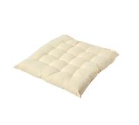 HOMESCAPES Galette de Chaise 40x40 cm, Coussin de Chaise en Coton, Coloris Crème