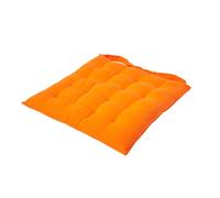HOMESCAPES Galette de Chaise 40x40 cm, Coussin de Chaise en Coton, Coloris Orange