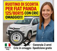 Kit De Roue De Secours Fiat Panda 15” 4 Trous Cric Offert DOT2025