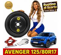 Galette de secours 17" Jeep Avenger Récente 4x108 Cric Et Gants 125/80R17