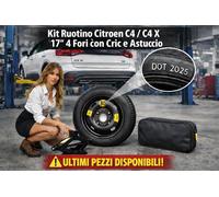 Galette de secours 17" Pour Citroen C4 C4 X 4 Trous Cric Étui R17 DOT 2025