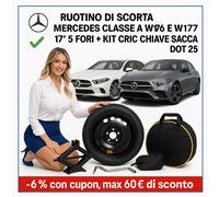 Galette de secours Mercedes W176 W177 17” + Kit Cric Clé Sac