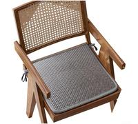 Galette de siège en rotin tissé PE pour voitures et chaises de bureau avec design respirant et dessous en silicone antidérapant (gris)