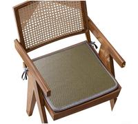 Galette de siège en rotin tissé PE pour voitures et chaises de bureau avec design respirant et dessous en silicone antidérapant (vert)
