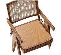 Galette de siège en rotin tissé PE pour voitures et chaises de bureau avec design respirant et dessous en silicone antidérapant (jaune)