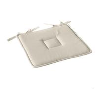 Galette plate unie avec passepoil et nouettes Ecru 40x40 cm