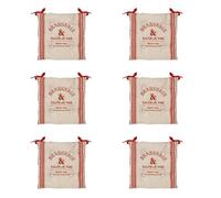 Galettes de chaise - ATMOSPHERA - Lot de 6 - Rouge - 40x40 cm - 100% Coton