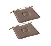 Galettes de chaise Lot de 2 coton 40x40x2,5 cm Marron