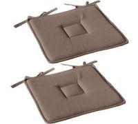 Galettes de chaise Lot de 2 Toilinux coton 40x40x2,5 cm Marron Marron