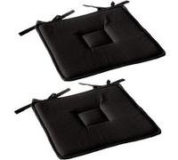 Galettes de chaise - Lot de 2 - Toilinux - Coton - Noir - 40x40x2,5 cm Noir