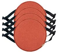 Galettes de chaise rondes antidérapantes pour tabourets de 30/33/35/40/45 cm, lot de 1/2/4, idéal pour chaises de cuisine, élégantes, couleur orange doré, confortable et confortable