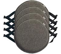 Galettes de chaise rondes avec attaches pour tabourets hauts - 30/33/35/40/45 cm - Idéal pour chaises de cuisine - Lot de 1, 2 ou 4