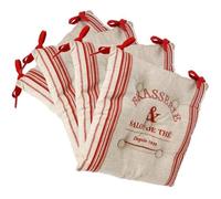 Galettes de chaises - ATMOSPHERA - Lot de 4 - 38 x 38 cm - Coton - Rouge et Lin