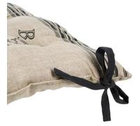 Galettes de chaises - ATMOSPHERA - Lot de 4 - 38 x 38 cm - LIN et GRIS - Style Bistrot