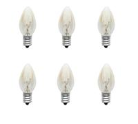 galeyyu Ampoule E12, Ampoule Lampe De Sel E12 Petit À Vis, Ampoule De Lampe De Nuit À Incandescence En Tungstène, 220-240V 10W C7 Pointe Ampoule, Lampe Sel Himalayas Blanc Chaud 2700K, Lot De 6
