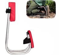 Galeyyu Siège genou pour le jardinage avec attelle de genou et siège - Genouillères chaise en acier inoxydable - Attelle de jambe portable pour protéger les genoux, les pieds et les jambes, rouge