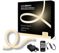 Galgreen Corde lumineuse néon de 5 m avec télécommande à intensité variable et adaptateur, bande lumineuse LED flexible et étanche pour chambre à coucher, panneau néon super lumineux, décoration