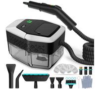 GalhanEhe 14 en 1 Nettoyeur Vapeur, 3 Niveaux Poignée Réglable, Affichage Température, 15s en Chauffe,1,8L Réservoir, pour Cuisine, Salle de Bain, Voiture et Meubles (Noir et Blanc)