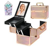 GALHUBIS Trousse de maquillage portable pour salon de coiffure, rose coloré, Rose coloré., 9.8*6.7*6.8in, Moderne