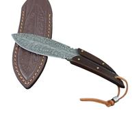 Galica couteau bushcraft lame fixe -20 cm- couteau collection-camping, toutes activités extérieures...-manche bois- étui cuir haute qualité-idée cadeau ; Livré prêt à offrir !!!