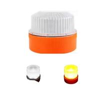 Galica Feu Clignotant V16 homologué-Balise de détresse-Lumière d'urgence -Lumière d'urgence Approuvé pour Signalisation Routière de Voitures et Motos- Flash Jaune, lampe Blanche avec Base Magnétique
