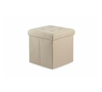 Galileo Casa 2191276 Pouff récipient simili cuir noir 37.5 x 37.5 x 38 cm