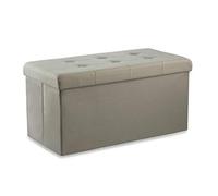 Galileo Casa 2191280 Banc pieg. avec contenit.Simili cuir Taupe 76 x 37,5 x 38, gris