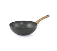Galileo Casa 2192510 Wok 28 forgé noir rugueux INT. Marbre m/bois, aluminium